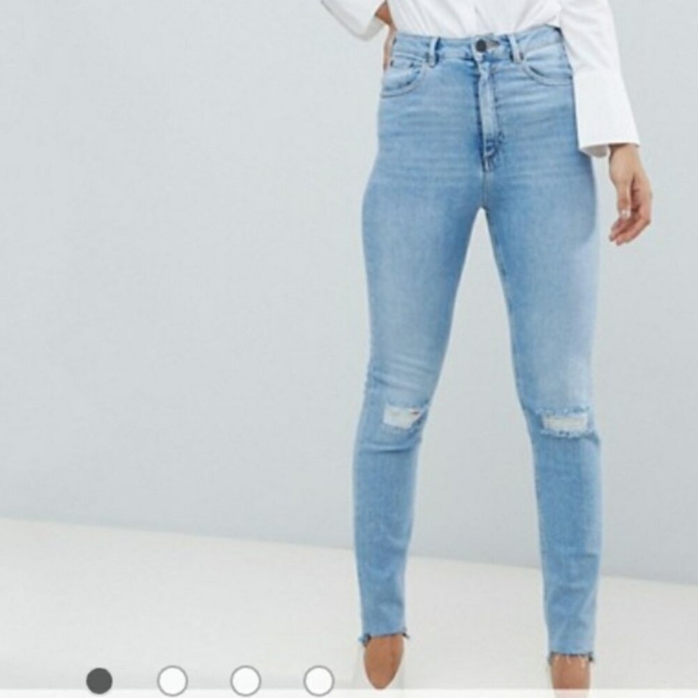 Asos 26 Tall Jeans High Waist Ripped Mom Farleigh
